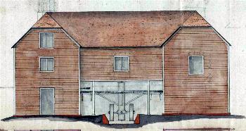 An elevation of the mill in the late 19th century before proposed improvements [R818/8/4]